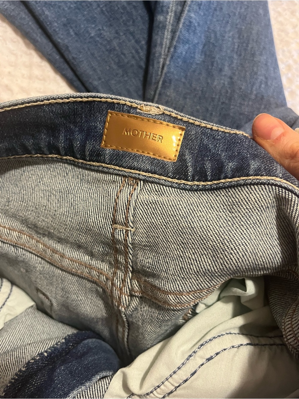 MOTHER The Headliner Sneak Wide-Leg Jeans - Blue Wash - Picture 7 of 7